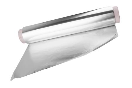 close up of an aluminum foil on white backgroundの写真素材
