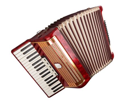 Retro accordion isolated on a white backgroundの写真素材