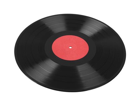 Old vinyl records isolated on white backgroundの写真素材