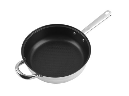 Fry pan isolated on a white backgroundの写真素材