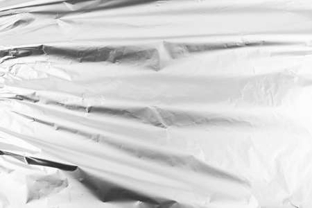 close up of an aluminum foil, use as a backgroundの写真素材
