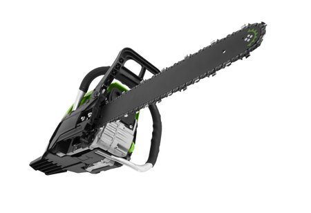 Chainsaw isolated on a white backgroundの写真素材