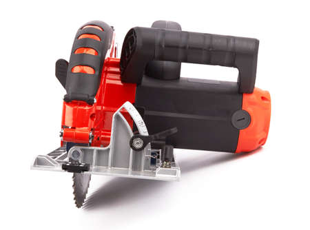 Power tools, circular saw isolated on a white backgroundの写真素材