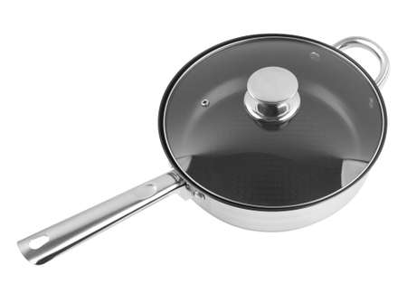 Fry pan isolated on a white backgroundの写真素材