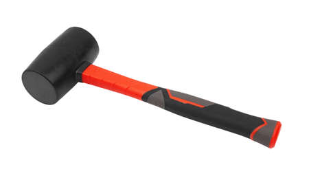 Rubber hammer isolated on a white backgroundの写真素材