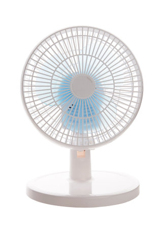 White electric fan isolated on a white backgroundの写真素材