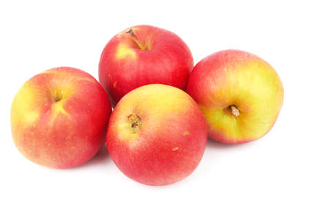 Red apple isolated on a white backgroundの写真素材