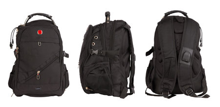 Big backpack for travel isolate on a white backgroundの写真素材