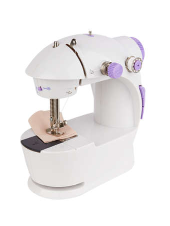 Sewing machine isolated on a white backgroundの写真素材