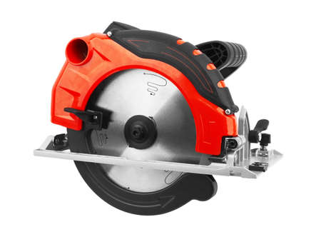 Power tools circular saw isolated on a white backgroundの写真素材