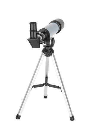 Modern telescope isolated on a white backgroundの写真素材
