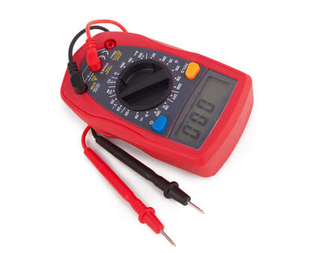 Digital multimeter isolated on a white backgroundの写真素材