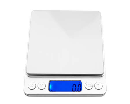 Portable electronic scale isolated on a white backgroundの写真素材