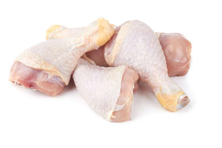 Chicken legs isolated on a white backgroundの写真素材
