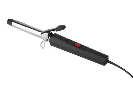 Curling iron isolated on a white backgroundの写真素材