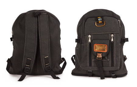 Big backpack for travel isolate on a white backgroundの写真素材