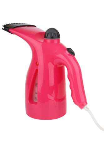Hand steamer for clothes insulated on a white background.の写真素材