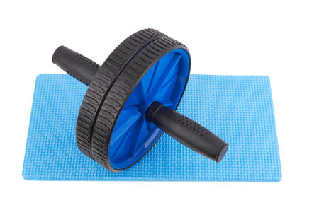 Home fitness wheel isolated on white backgroundの写真素材