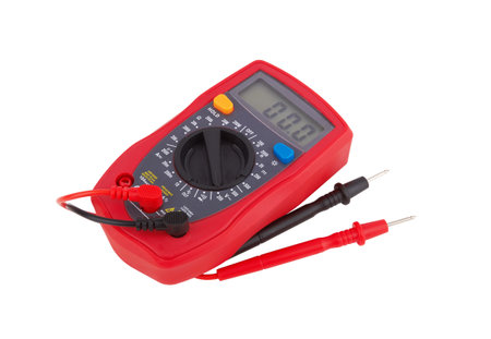 Digital multimeter isolated on a white backgroundの写真素材