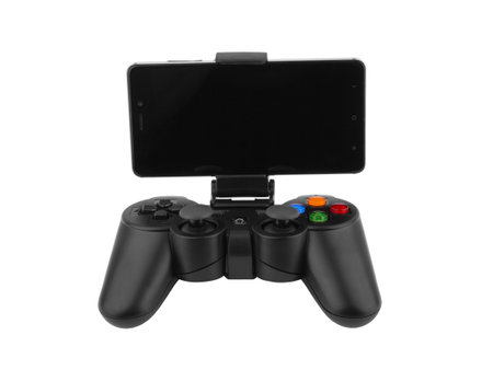 Video game controller isolated on white backgroundの写真素材