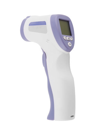 Electronic thermometer isolated on white backgroundの写真素材