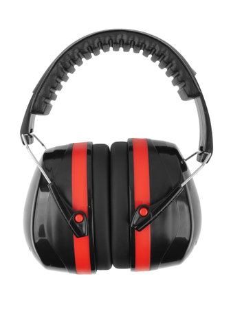 Hearing protection isolated on a white backgroundの写真素材