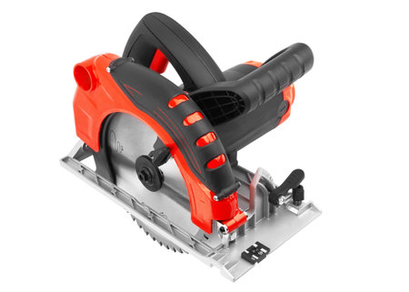 Power tools circular saw isolated on a white backgroundの写真素材