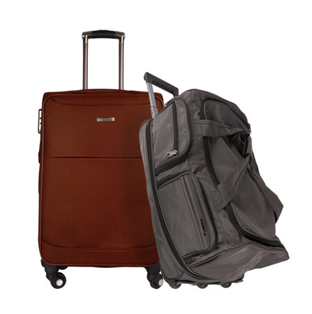 Large suitcase isolated on a white backgroundの写真素材
