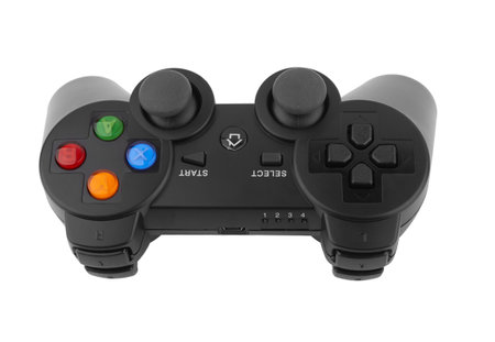 Video game controller isolated on white backgroundの写真素材