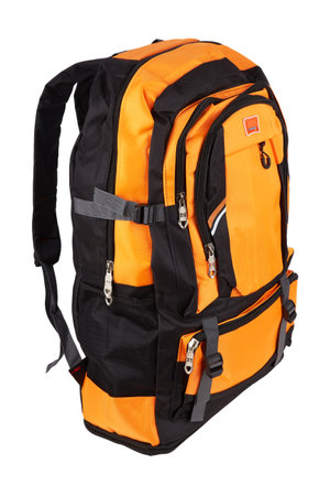 Big backpack for travel isolate on a white backgroundの写真素材