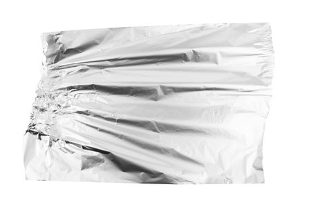 aluminum foil isolated on a whiteの写真素材