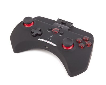 Video game controller isolated on white backgroundの写真素材