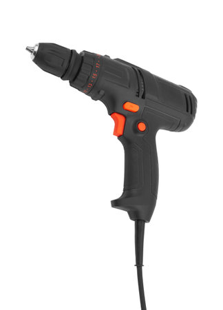 Screwdriver or drill isolated on a white backgroundの写真素材