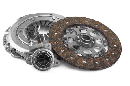 Car engine clutch isolated on white backgroundの写真素材