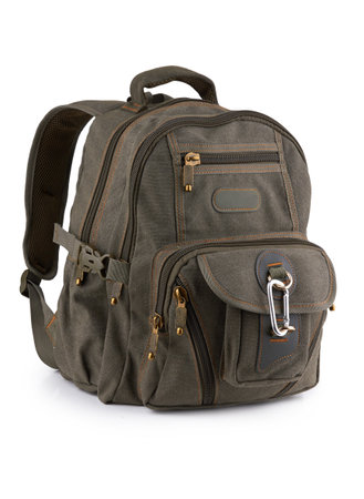 Big backpack for travel isolate on a white backgroundの写真素材