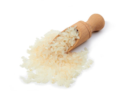 Rice isolated on a white backgroundの写真素材
