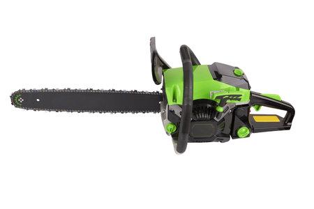 Chainsaw isolated on a white backgroundの写真素材