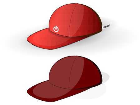 red baseball caps on a white backgroundのイラスト素材