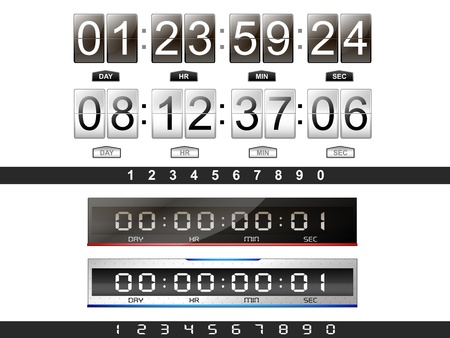 4 digital countdown timer のイラスト素材