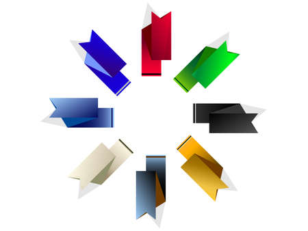 eight colored flags on a white backgroundのイラスト素材