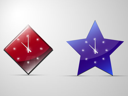 clock in the shape of a star and diamond