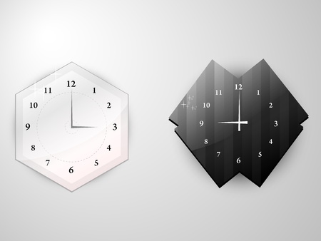 two of the clock of complex shapeのイラスト素材