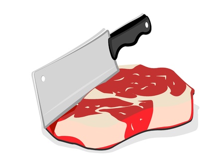 knife, cut a piece of juicy meatのイラスト素材