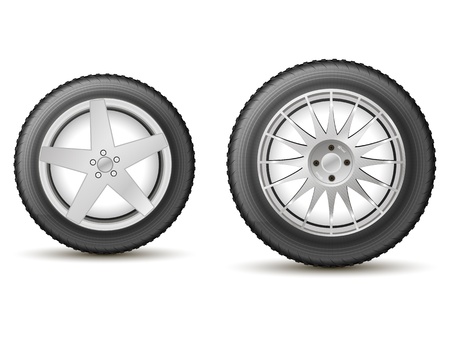 car wheels on the cast disksのイラスト素材
