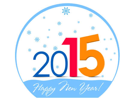 The logo of the new year 2015 with snowflakesのイラスト素材