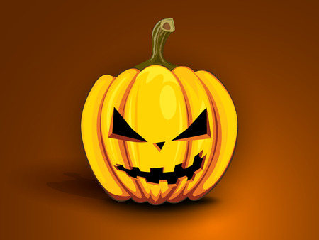 paint angry pumpkin with cool face for Halloweenのイラスト素材