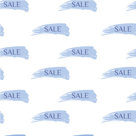 vector seamless pattern with inscriptions sale on smears brushのイラスト素材