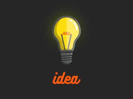the inscription the idea of a incandescent bulbのイラスト素材
