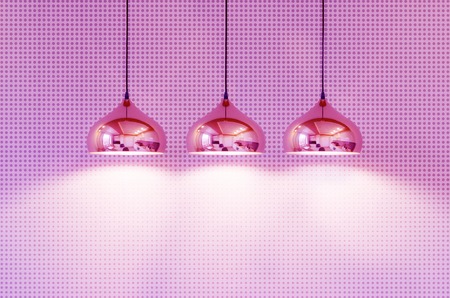 modern lamp on a background of beige wallの写真素材