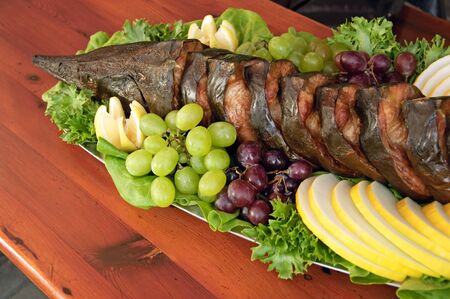 Photo of elegant prepared sturgeonの写真素材